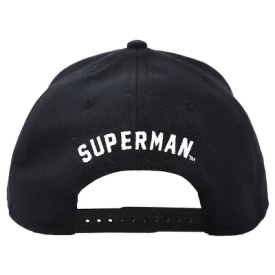 Superman White Logo Black Snapback Hat image {4}