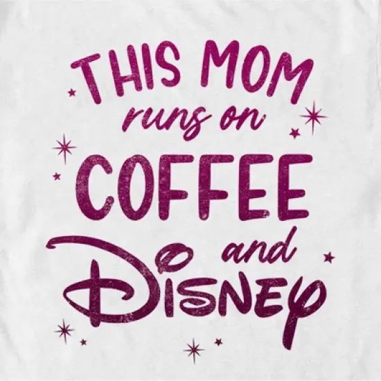 Men's Disney This Mom Runs On Coffee T-Shirt image {1}