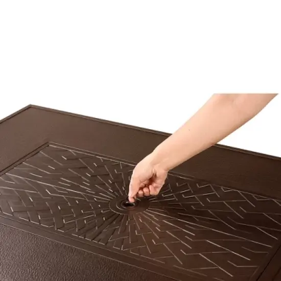 Oakland Living Aluminum Rectangle 55000 BTUs Propane Textured Weave Design Outdoor Patio Dining Table image {4}