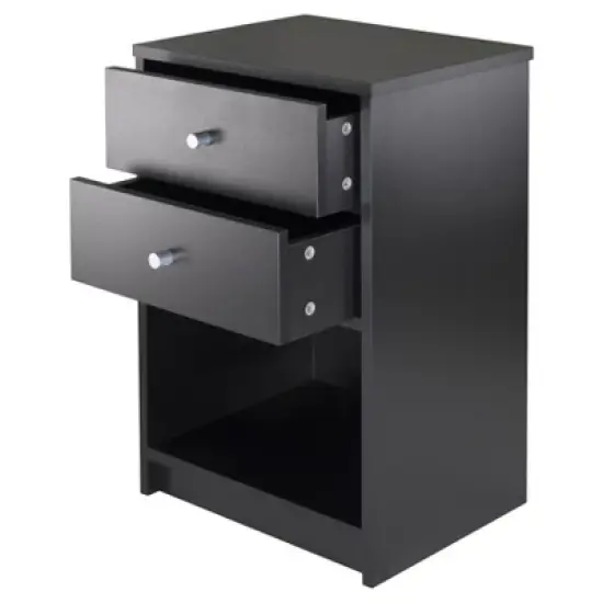 Ava Nightstand with 2 Drawers Black - Winsome image {1}