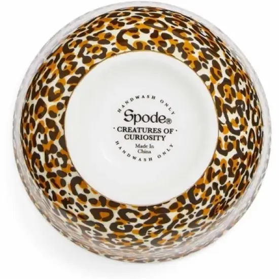 Spode Creatures of Curiosity Sugar Bowl with Lid - 7oz Fine China Bowl with Hand-Painted 22-Carat Gold Decal & Leopard Motif image {3}