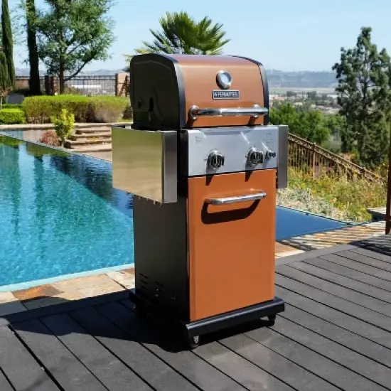 Permasteel 2-Burner Gas Grill with Foldable Side Tables image {10}