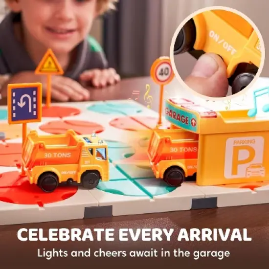 Joyfy Montesorri Construction Puzzle Toy for Kids, STEM Board Game, Logic Road Builder Logic Puzzle, Birthday Party Gift for Boys & Girls Ages 3-5 4-8 image {3}