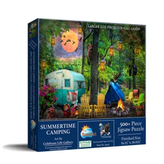 Sunsout Summertime Camping 500 pc Large Pieces  Jigsaw Puzzle 30152 image {1}
