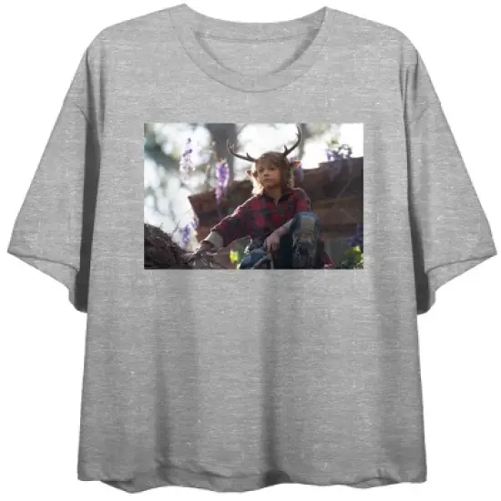 Sweet Tooth Gus Key Art Crew Neck Short Sleeve Gray Heather Women's Crop T-shirt image {4}