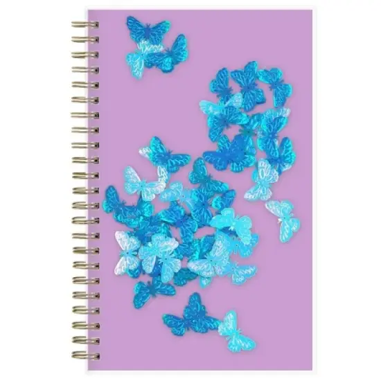 Blue Sky 5"x8" 2025-2026 Weekly/Monthly Wirebound Planner Butterfly Confetti Lavender image {11}