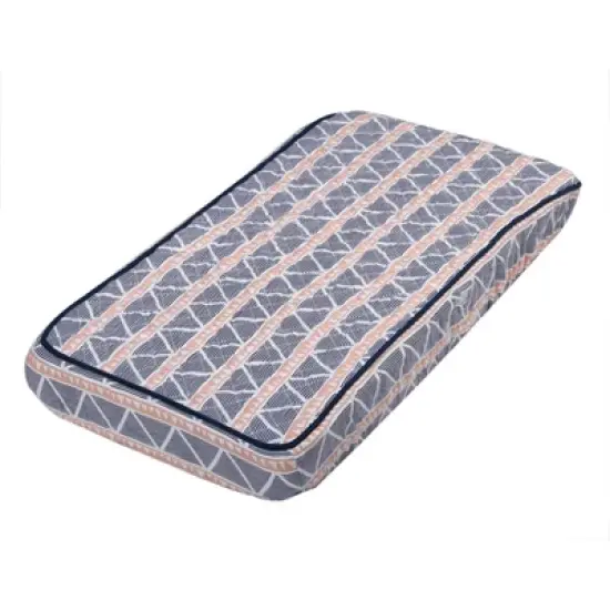 Bacati - Emma Coral/Navy Large Triangles Quilted Muslin Changing Pad Cover image {7}