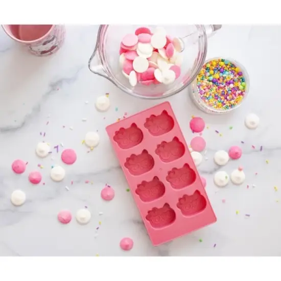 Silver Buffalo Sanrio Hello Kitty Hearts Silicone Ice Cube Tray | Makes 8 Cubes image {2}