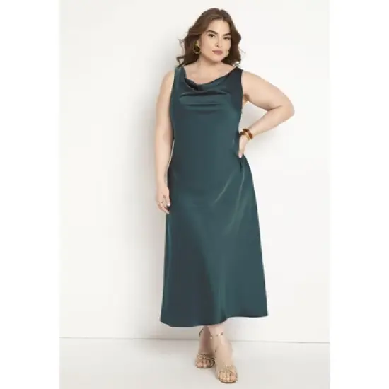 ELOQUII Women&rsquo;s Plus Size Cowl Neck Dress image {3}