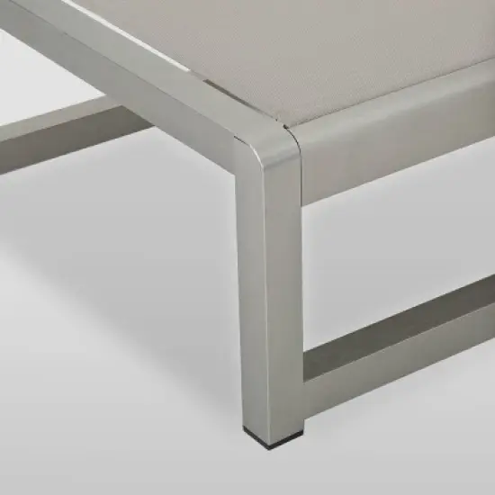 Christopher Knight Home California 2pk Aluminum Chaise Lounge Silver/Gray image {4}