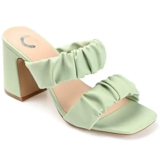 Journee Collection Womens Zoee Open Square Toe Block Heel Sandals image {10}
