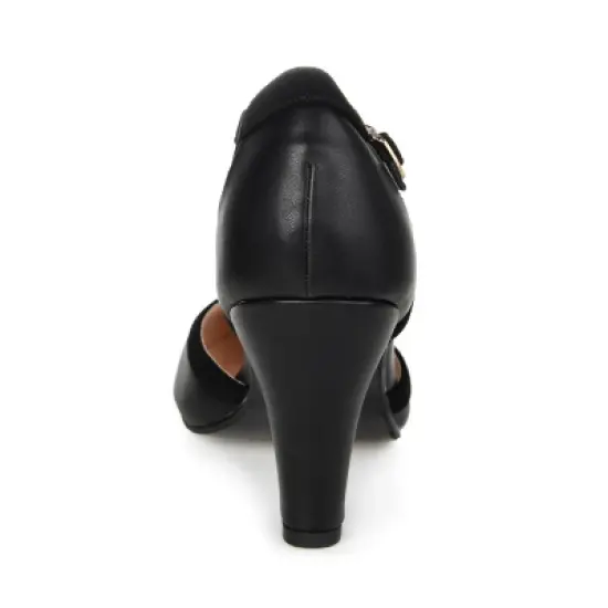Journee Collection Womens Olina Wide Width Round Toe High Block Heel Pumps image {2}