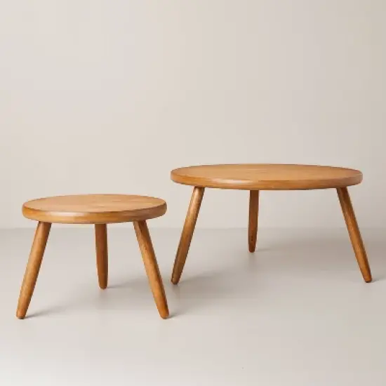 2pc Round Nested Coffee Tables: Rubberwood & MDF - Hearth & Hand&trade; with Magnolia image {2}
