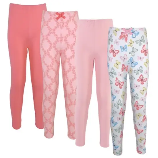 Touched by Nature Baby, Toddler, Big Kids and Youth Girl Organic Cotton Leggings 4pk, Butterflies image {5}