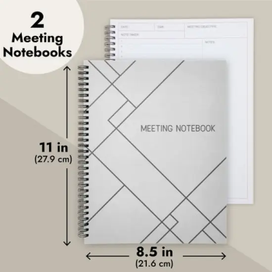 Juvale 2 Pack Meeting Notebooks for Work, Spiral-Bound Daily Planner for Project Management, Office, 160 Pages, 8.5 x 11 In image {4}