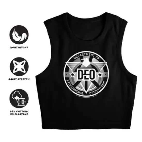 Women's Supergirl Deo Sleeveless Crop Top Tank image {2}