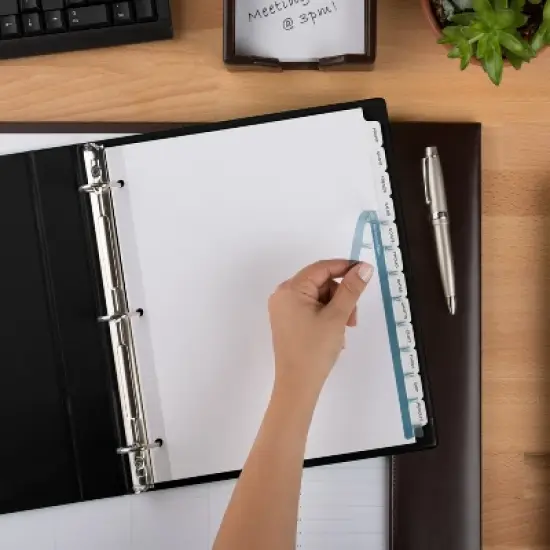 Avery 12 Tab Dividers for 3 Ring Binder, Easy Print & Apply Clear Label Strip, Index Maker Customizable White Tabs, 1 Set (11428) image {6}