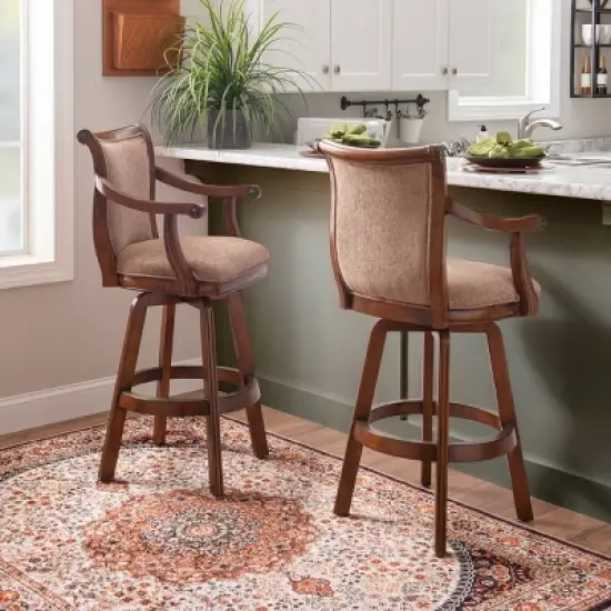 31" Dakota Swivel Barstool with Arms Light Brown - Powell Company image {6}