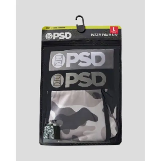 PSD Men's Camo Print Boxer Briefs 2pk - Gray/Black image {3}