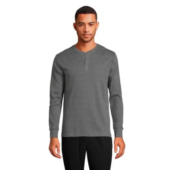Lands' End Men's Knit Rib Pajama Henley image {6}