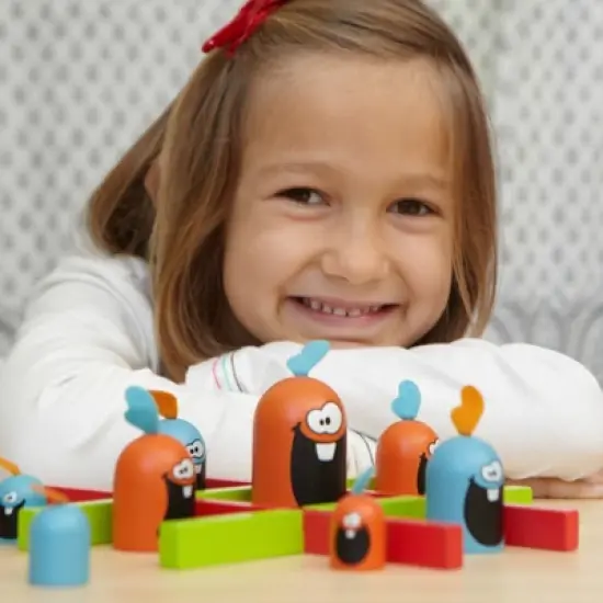 blue orange Gobblet Gobblers Board Game image {3}