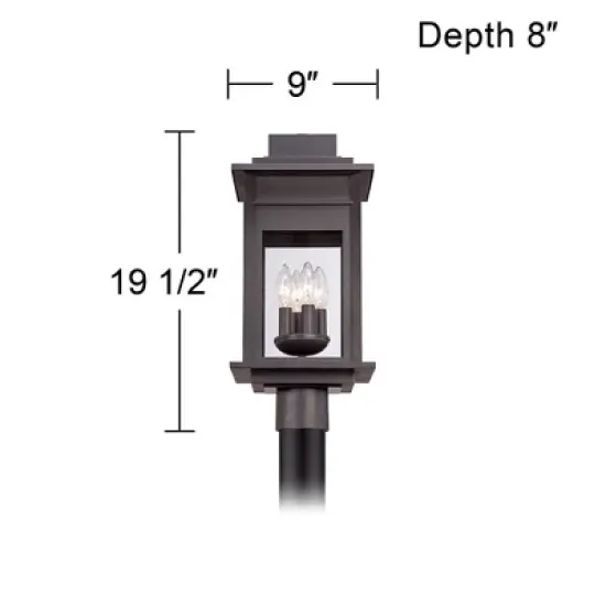Franklin Iron Works Outdoor Post Light Fixture Black Specked Gray 19 1/2" Clear Glass for Exterior Garden Yard Patio Driveway image {3}