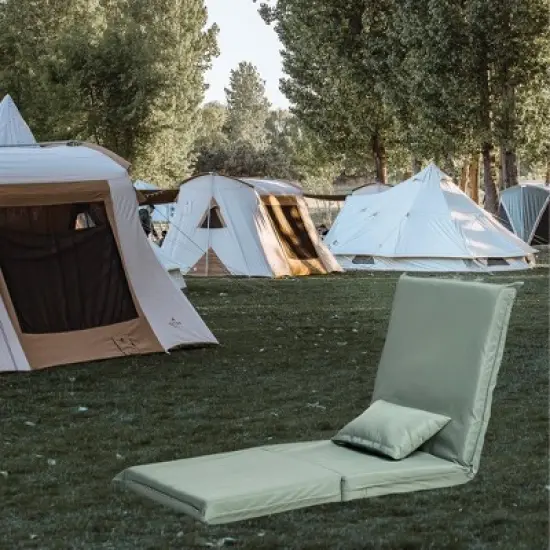 GDFStudio Kama Outdoor/Indoor Folding Metal Upholstered Lounge Chair, 70.86" Adjustable Cushion with Carry Bag image {7}