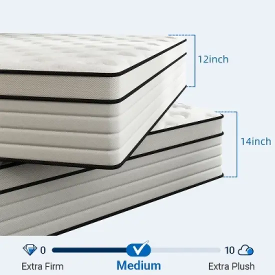 CHEVNI 12-14 Inch Mattress in a box Hybrid Spring Memory Foam Medium Firm image {7}