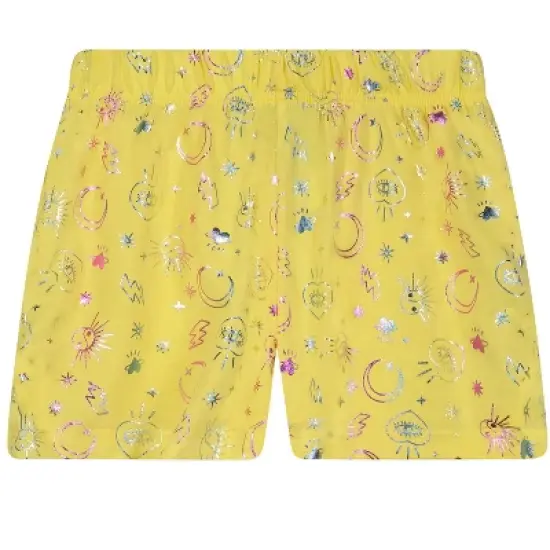 Sleep On It Girls Yellow Celestial 2-Piece Tank Pajama Shorts Sleep Set image {4}