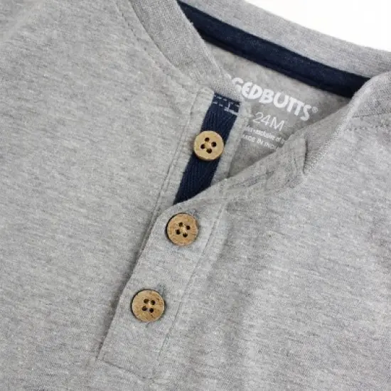 RuggedButts Toddler Boys Knit Long Sleeve Henley Tee image {4}