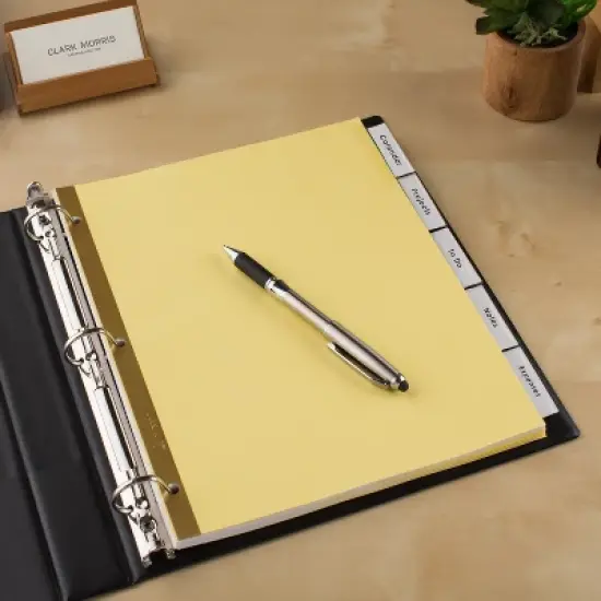 Avery Big Tab Insertable Dividers for 3 Ring Binder, 5-Tab Sets, Clear Tabs, Buff Paper with Gold-Reinforced Buff Paper, 24 Sets (11113) image {6}