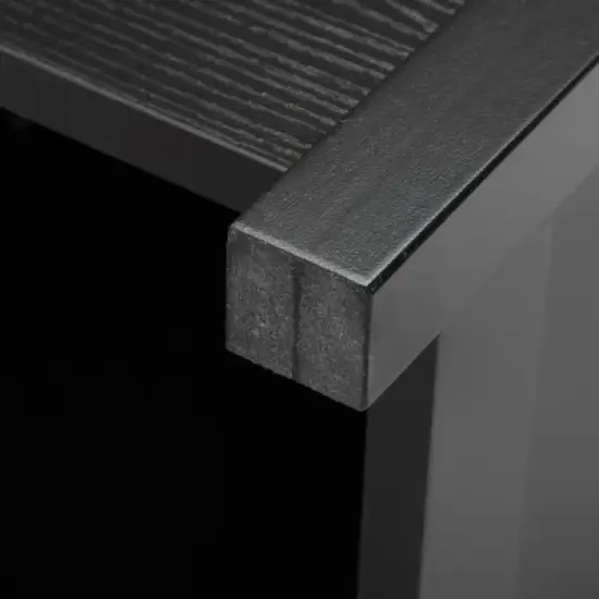 Resenkos End Table with Charging Station, Narrow Sofa Side Table, Wooden Nightstand, Bedroom Living Room Furniture, Black, Small Night Stands image {6}