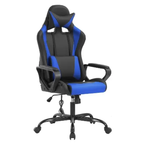 FDW Gaming Chiar Comfortable and Stylish Massage Office Chair with Adjustable Lumbar Support 360-Degree Swivel and Smooth-Rolling Casters image {9}