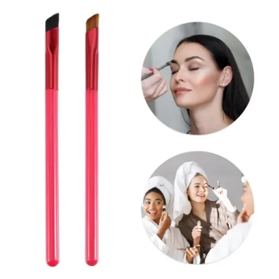 Unique Bargains Multifunction Eyebrow Brush Concealer Brush Three-Dimensional Concealer Makeup Brush Coffee Black 2 Pcs image {1}