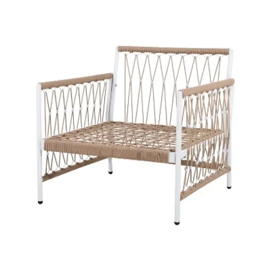 FIONECA 3-Piece Bohemian Outdoor Lounge Set &uml;C 2 Rope-Woven Chairs & Glass-Top Table with Waterproof Cushions, Patio/Garden/Poolside image {10}