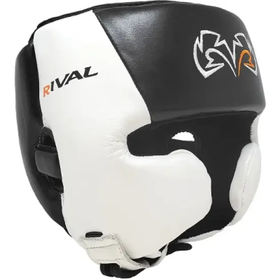 Rival Boxing RHG20 Traditional Headgear with Cheek Protectors - Black/White image {5}
