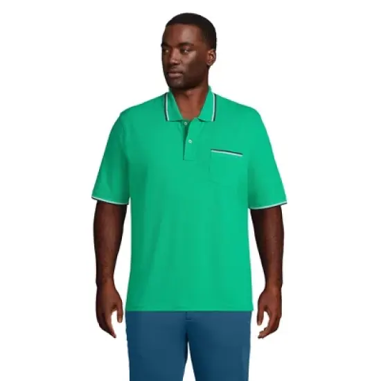 Lands' End Men's Short Sleeve Comfort First Solid Mesh Polo With Pocket image {15}