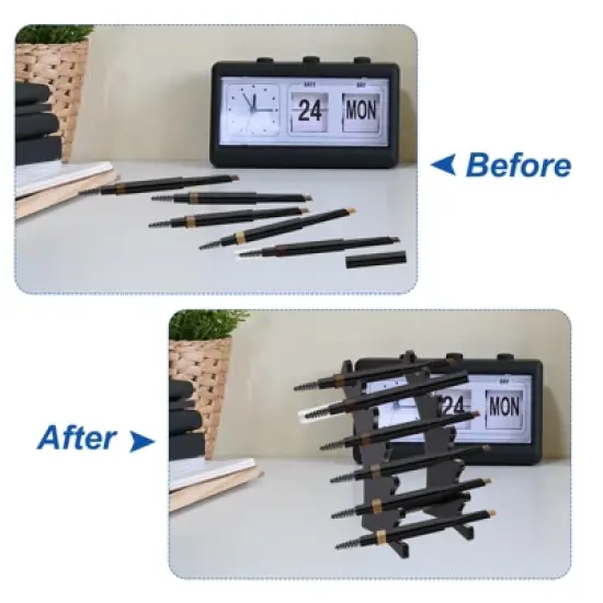 Unique Bargains Acrylic Space-Saving Quality Material Pen Holder image {4}