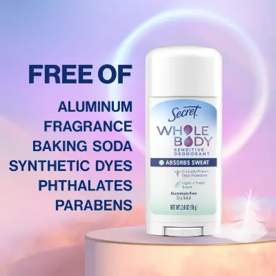 Secret Dry Feel Whole Body Deodorant - Light & Fresh - 2.4oz image {2}