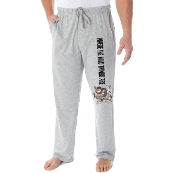 Where The Wild Things Are Book Adult Men's Loungewear Pajama Pants Heather Grey image {3}