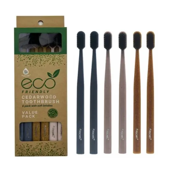 Pursonic Eco-Friendly Cedarwood Toothbrushes - 6ct image {4}