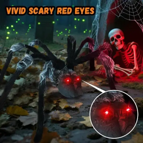 Halloween Spider Decorations, Scary Lifting Shaking Spiders Outside Realistic Fake Hairy Spider Props for Halloween Decorations Indoor Outdoor Yard image {4}