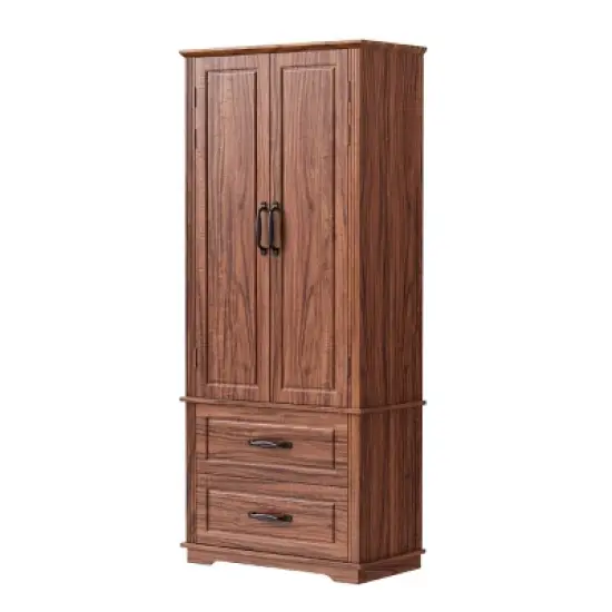 71" Freestanding Kitchen Pantry Cabinet with Adjustable Shelves, 2 Large Drawers and Door Storage Racks for Dining Room Use-Cuddlewood image {4}