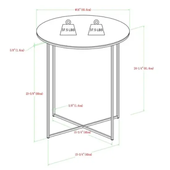 Vivian Glam X Leg Round Side Table - Saracina Home image {5}