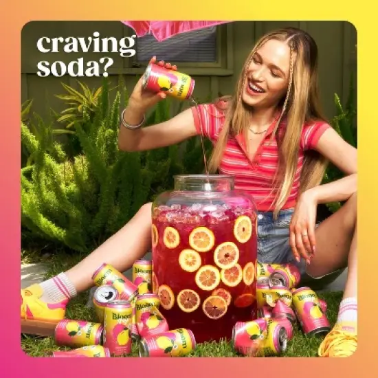 BLOOM NUTRITION Bloom Pop Prebiotic Soda Raspberry Lemonade - 12 fl oz Can image {3}