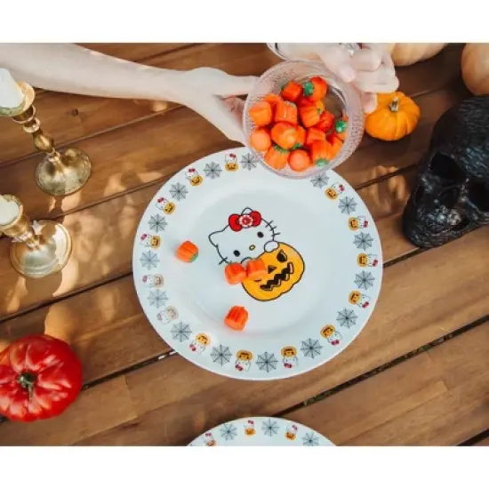 Silver Buffalo Sanrio Hello Kitty Pumpkin Boo 10.5-Inch Ceramic Dinner Plate image {4}