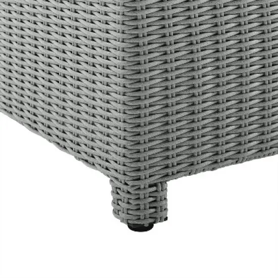 Bradenton 3pc Wicker Loveseat Set with Fire Table - Gray - Crosley image {6}