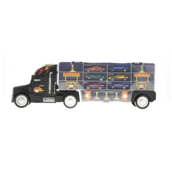 Insten 20" Transport Carrier Truck with 6 Cars, Vehicle Play Set Toys for Kids image {4}