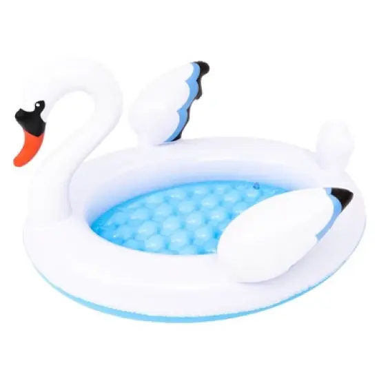 Pool Central 42.5" Inflatable White and Blue Swan Kiddie Pool image {1}