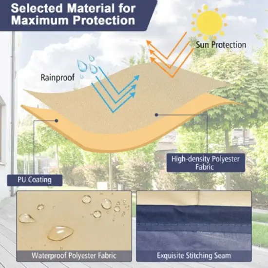 Costway Patio 90''x50'' Dining Set Cover Rectangle Table Chair Waterproof Handle Air Vent image {5}